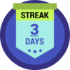 3 day streak